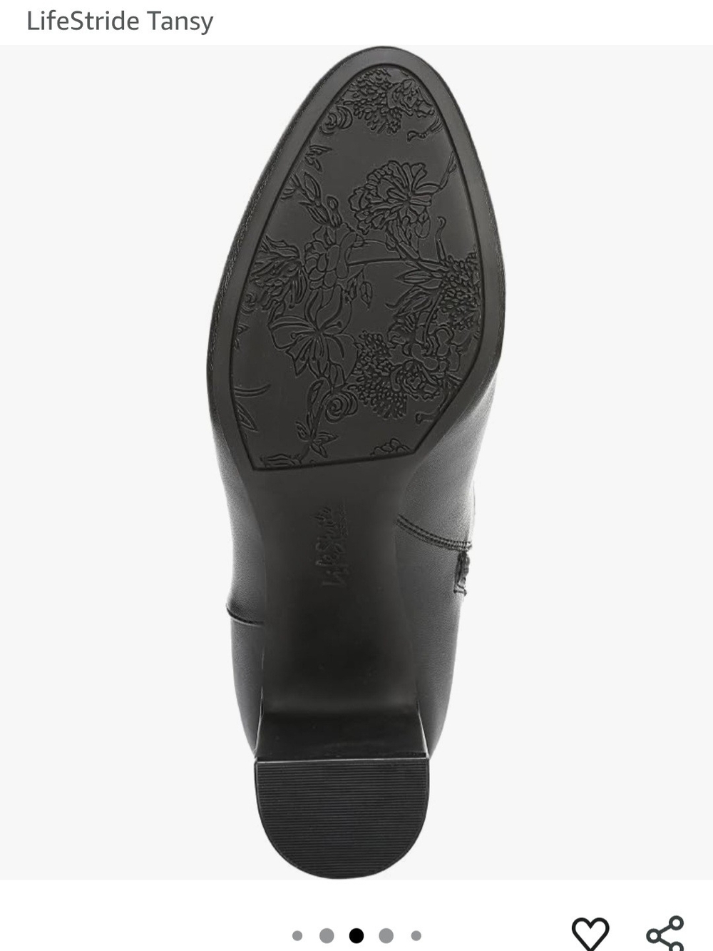 Life Stride Black Tall Block Heel Boots with Grommet Strap 8.5W WIDECALF - Picture 3 of 5